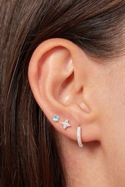 Heliophilia Silver Pendientes de Plata Esterlina 925 con Rodio, Plata